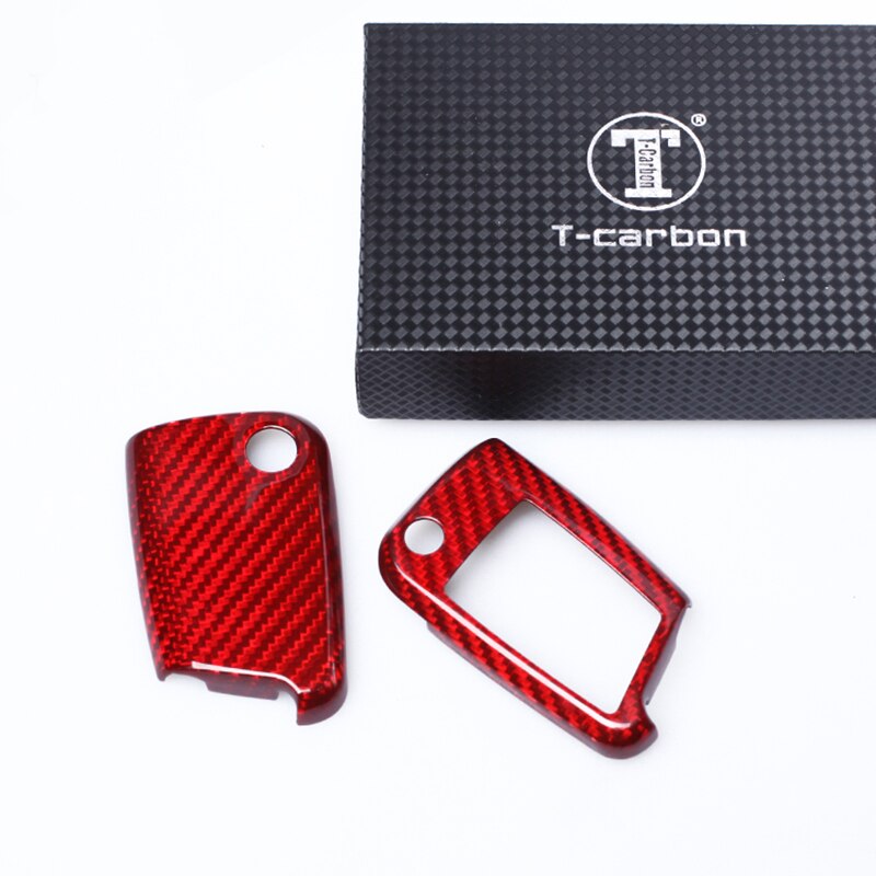 T-Carbon Carbon Fiber Car Key Cover Case Shell For Seat Leon Cupra ST Styling Car Accessories