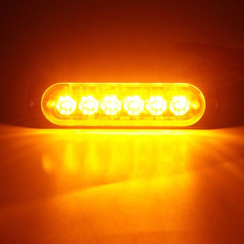 Juego de luces LED de seguridad para coche y camión, luz LED automática de 12V-24V, 18W, amarillo, 113x28,2x9,6mm, 6 luces LED