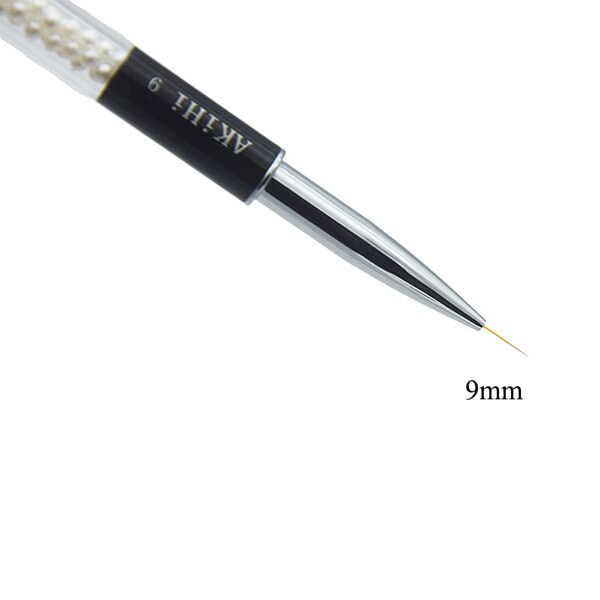 Akihi spiker tynn foringer penn uv gel maleri tegnebørster spiker Kunst linjer verktøy med hette: 9mm liner