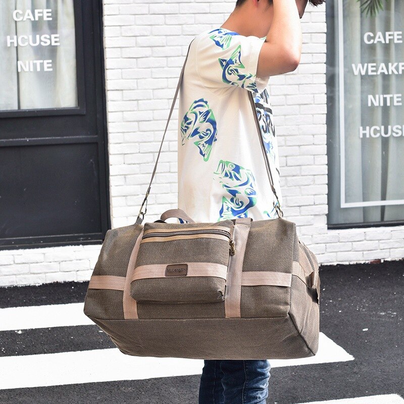 Bolso de lona de gran capacidad para hombre, bolsa de hombro para gimnasio, de lona, de entrenamiento, deportivo, 40L, novedad