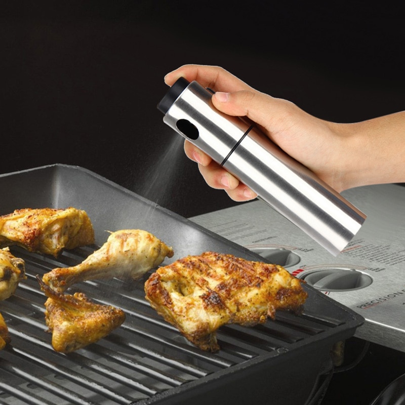 Olivenolie sprøjte mister 100ml rustfrit stål olieflaske køkken madlavningsredskaber eddike olie sprøjteflaske til madlavning grill