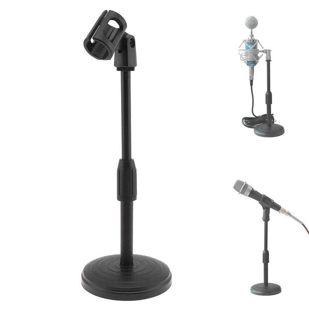 Portable Desktop Lifting Plastic Weighted Disc Microphone Stand for General Meeting/Computer Microphone/Live Broadcast