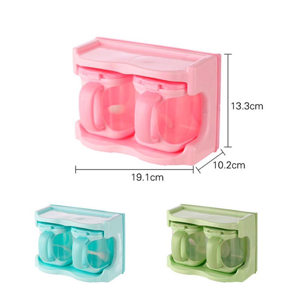 Boîte d'assaisonnement avec cuillères, récipients de cuisine, condiments, pots à épices en plastique, distributeur pour sel sucre Cruet NW