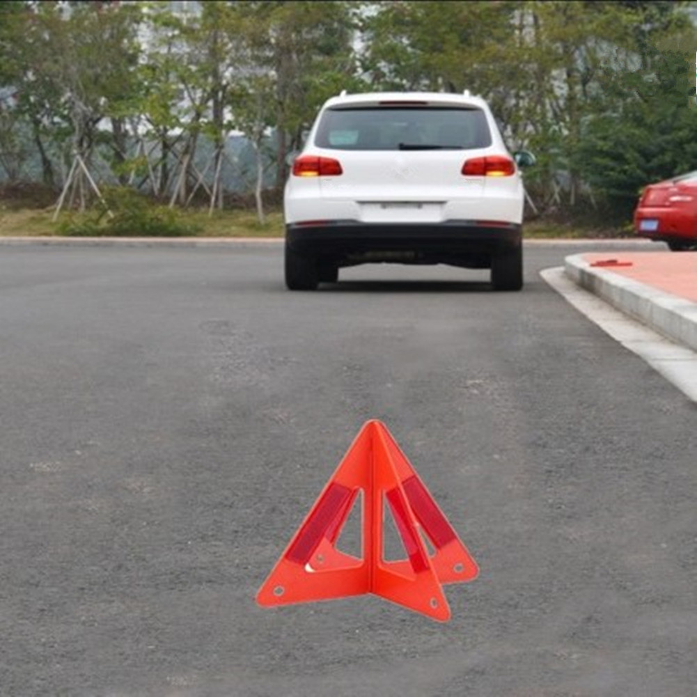 Car Emergency Breakdown Warning Triangle Red Reflective Safety Triangle Warning Sign Stop Sign Reflector