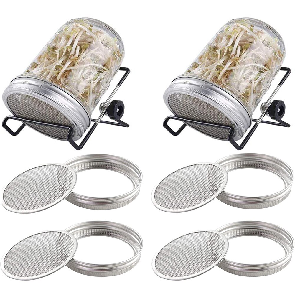 Rvs Zaad Kiemen Screen Covers Filters Met Beugel Zaad Sprouter Kieming Cover Cap