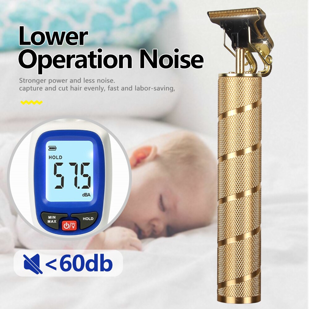 2022 USB Rechargeable T-shaped Bald Hair Trimmer Electric Clipper Cordless Shaver Beard for Men Barber Cutting Machine T9LCD