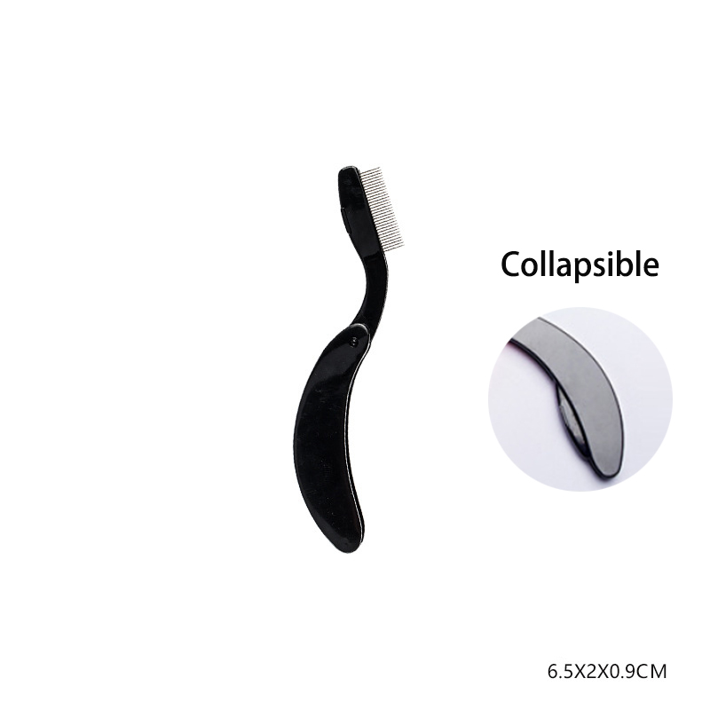1 Stuks Zwart Opvouwbare Wimper Borstel Kam Schoonheid Make-Up Lash Separator Roestvrij Staal Wimper Krultang Mascara Curl Cosmetisch Hulpmiddel