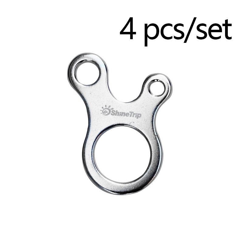 ShineTrip 4 pièces Camping tente cordon corde attache Guy ligne coureur ajusteur mousqueton crochet cintre tendeur vent corde bouchon: 4PCS Silver
