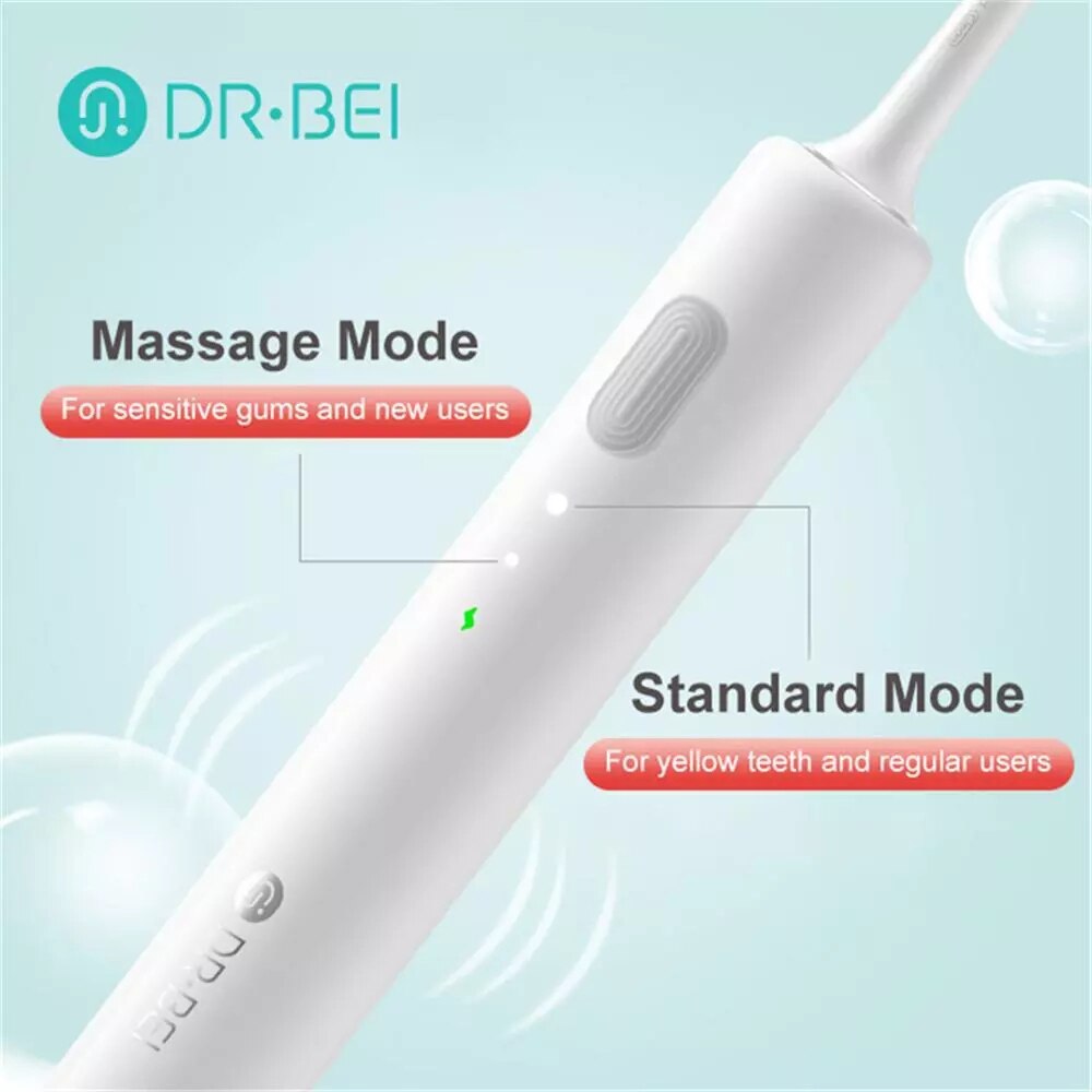 DR·BEI Ultrasonic Electric Toothbrush C1 USB Rechargeable Adult Waterproof Ultrasonic Automatic 3 Modes with Travel Case