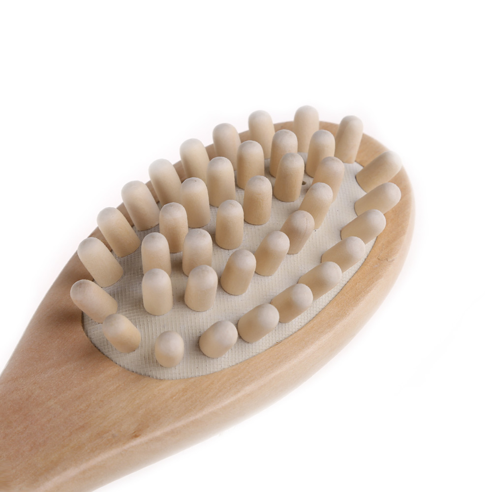 35 cm 2 in 1 Dubbelzijdig Body Borstel Natuurlijke Haren Massage Borstel Body Scrubber Lange Handvat Spa Douche Bad borstel Badkamer Gereedschap
