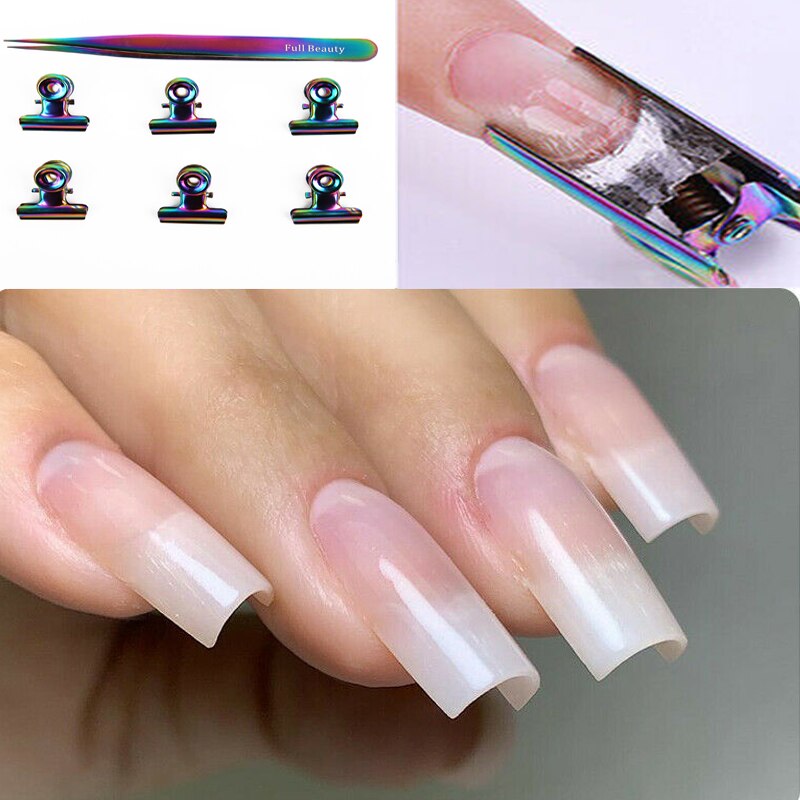 Colorful C Curve Nail Pinch Extension Technology Stainless Steel Finger Clamp Tool