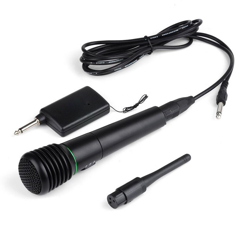 Handheld Microphone Wired Wireless 2in1 Microphone Receiver System Undirectional Mic for Speeches Karaoke Meeting Microphones 15: Default Title