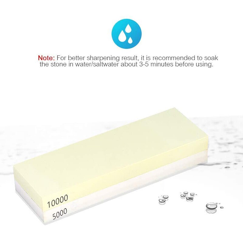 Whetstone 5000/10000 Sandstone, 2-Sided Polishing Kit, Water-Polishing Tool for Kitchen Cutlery and Outdoor Blades