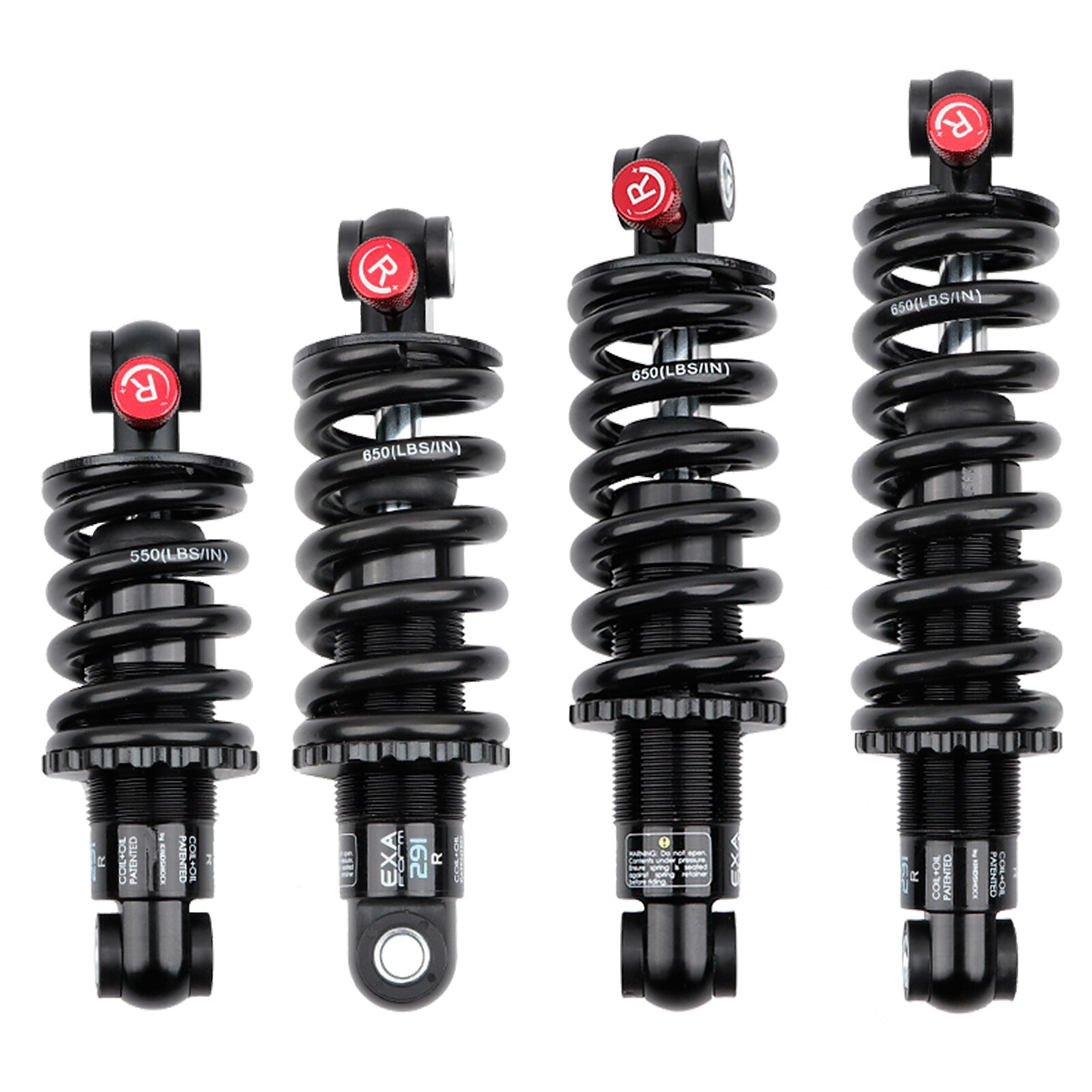EXA Form Oil Pressure Spring Shock Damper Adjustable Suspension Spring Rebound Damping Shock Absorber 125/150/165/190mm