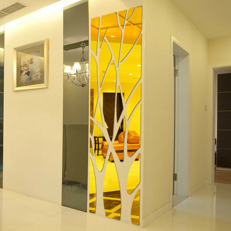Autocollants miroir d&#39;arbre moderne, Style amovible, Art Mural, décoration de salle de maison,