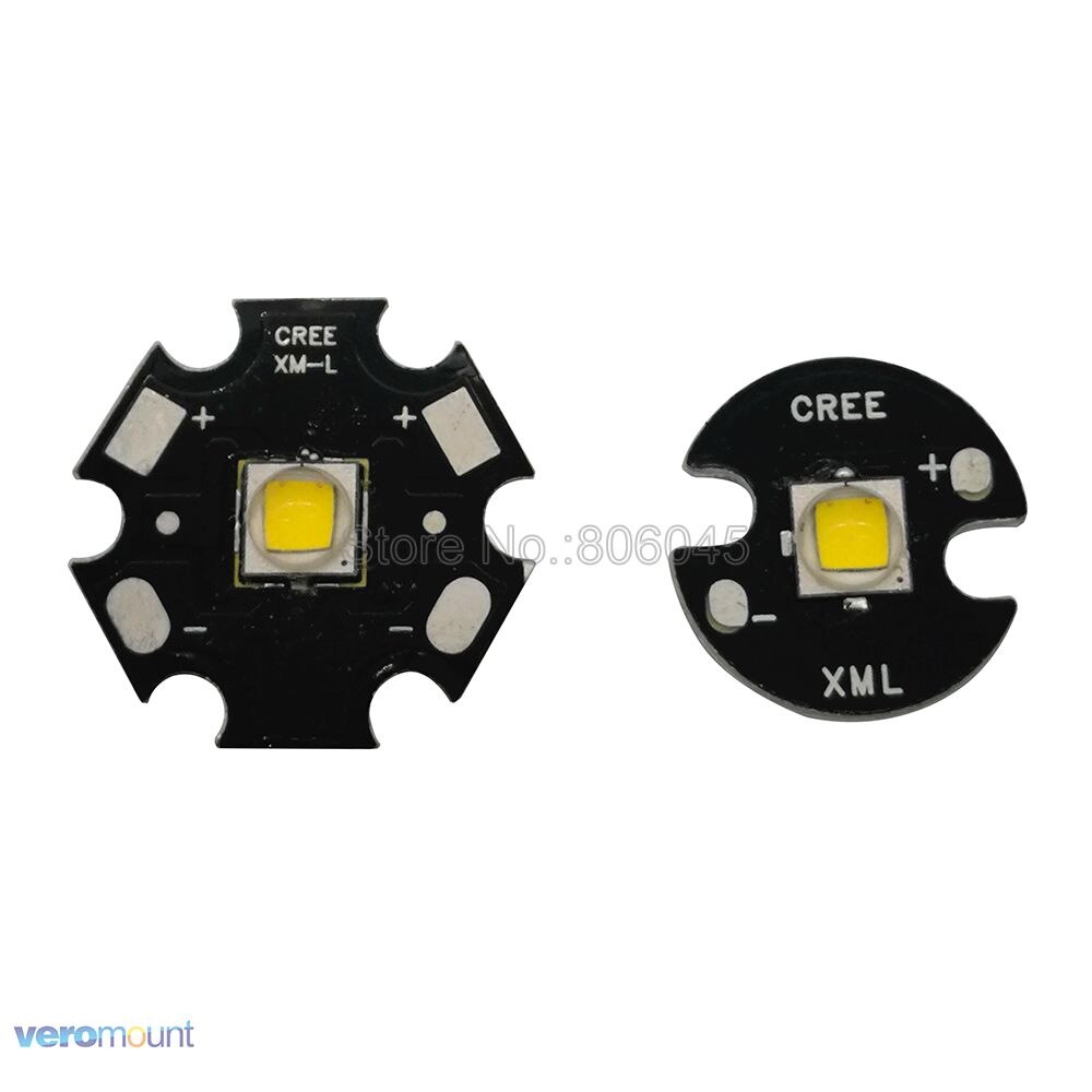 Cree XLamp XM-L2 XML2 T6 10W Neutral White 4500K High Power LED Light Emitter Bead for flashlight 16mm or 20mm Black / White PCB