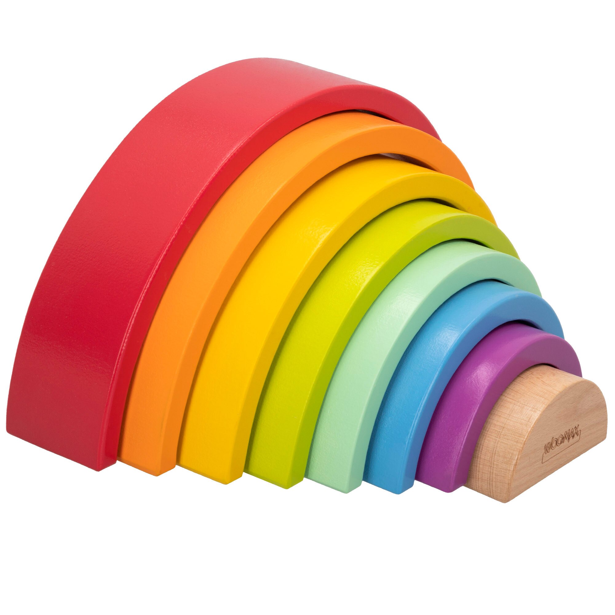 WOOMAX Studio Circus, Arcoíris de madera, juegos educativos para niños y niñas, juguete didactico, formas y colores