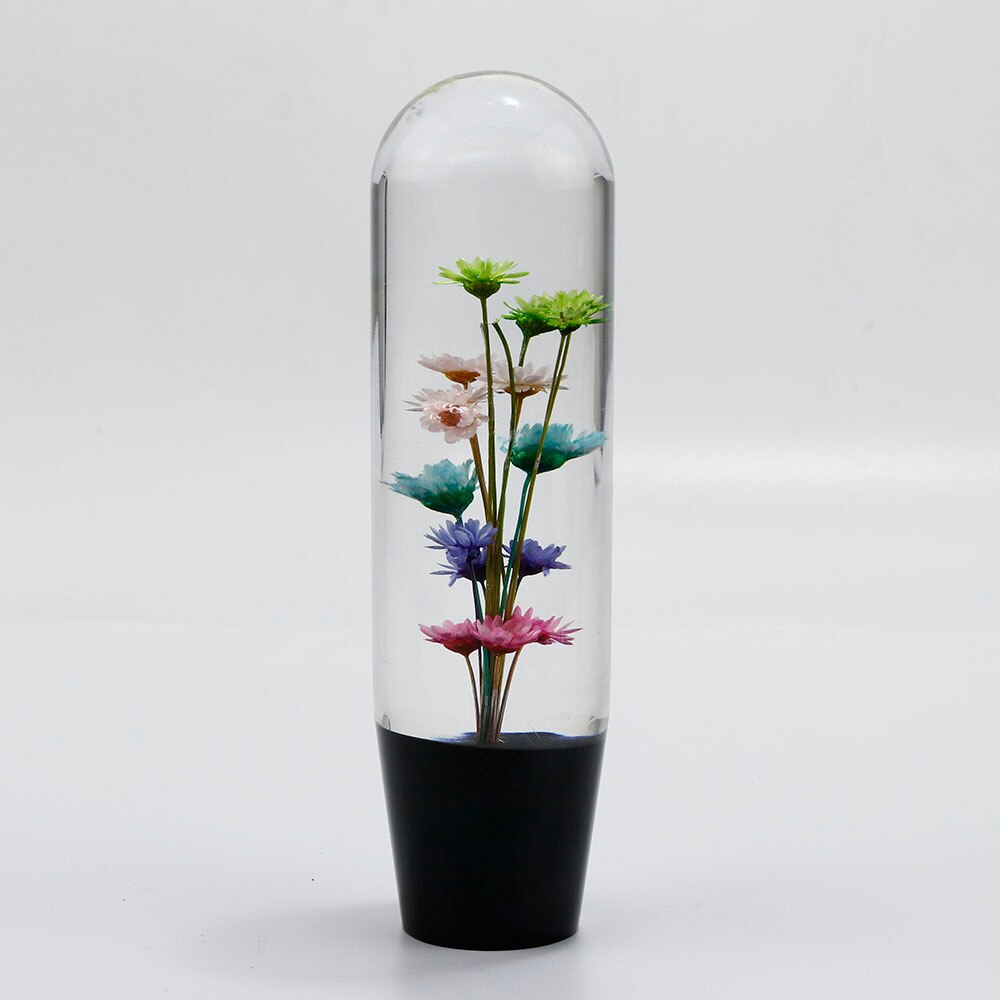 Car Styling Crystal Bubble Shift Gear Knob With Real Flowers 15CM /10CM: 15cm