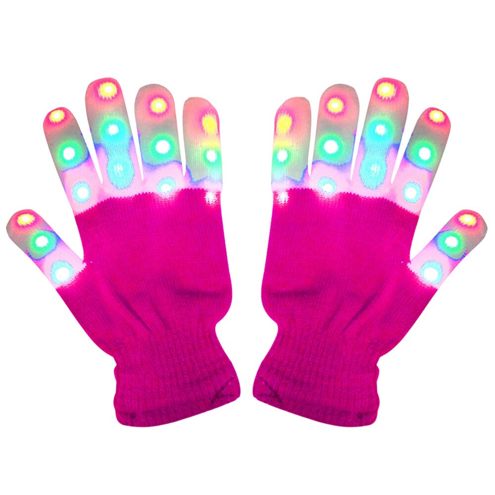 Halloween LED Gloves Neon Glowing Party Light Props Luminous Flashing Skull Gloves Stage Skeleton Skull Gloves: 8