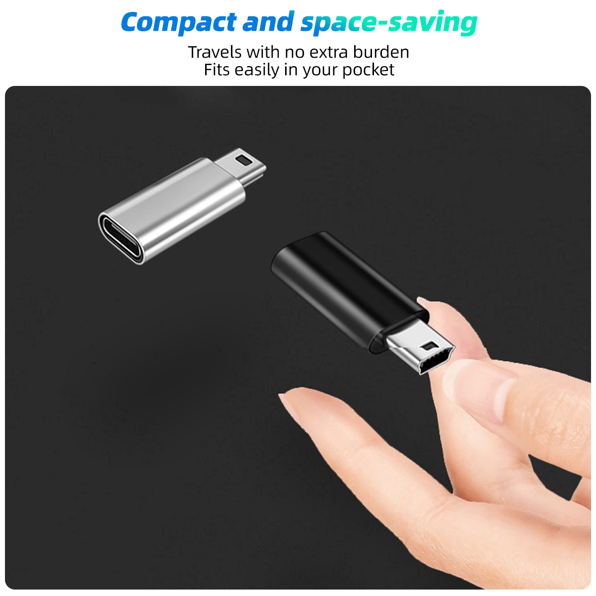 FONKEN Mini USB To Type C Adapter Male Micro USB To Female USB C Data Transfer Connector For MP3 Digital Gamera GPS Conventer
