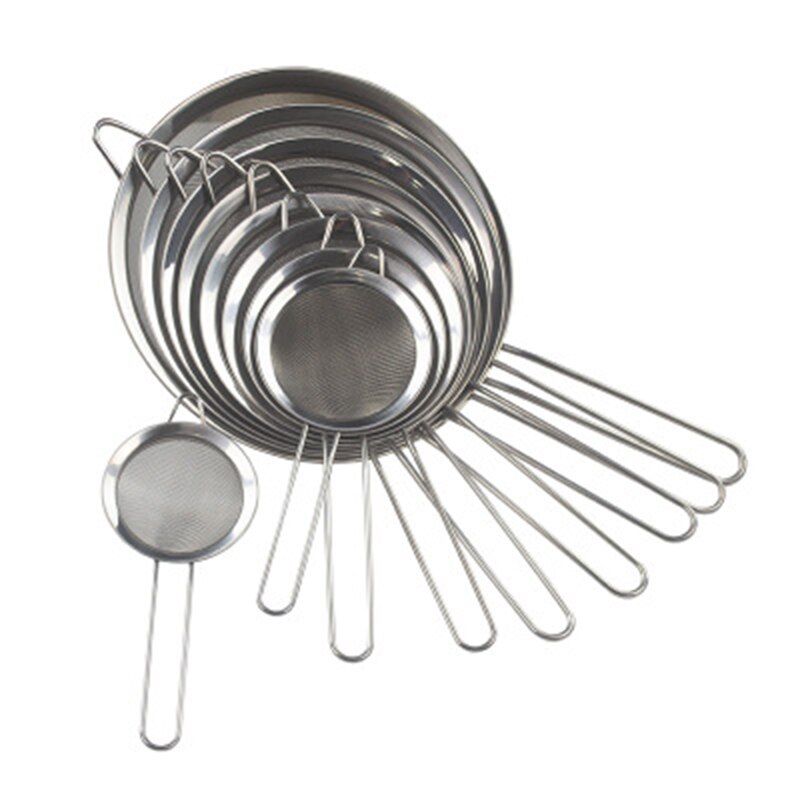 Optional Stainless Steel Fine Mesh Wire Sieve Tea Strainer Mesh Oil strainer Flour Colander Sieve Food Filter