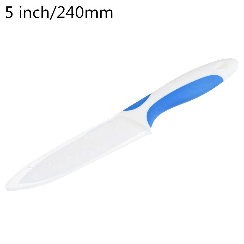 3/4/5 Inch Ceramic Kitchen Knives White Blade Colorful Handle Paring Pare Peel Slice Cooking Tool Ceramic Knife: 5 inch blue