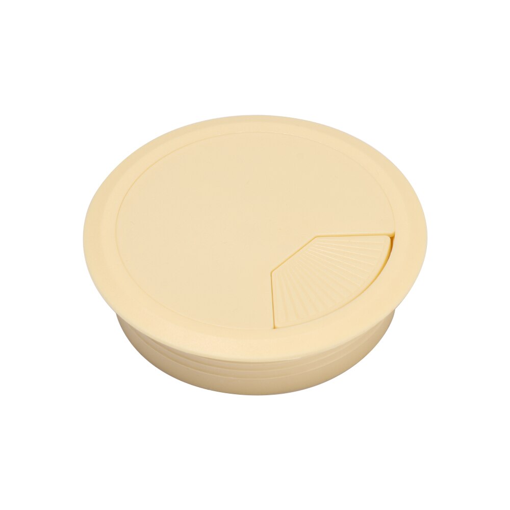 60/80mm Schreibtisch Tisch Kunststoff Kabel Loch Abdeckung Kabel Verschluss Schnalle Linie PC Computer Schreibtisch Runde Draht Ordentlich tülle Büro Draht Halten: beige / 80mm