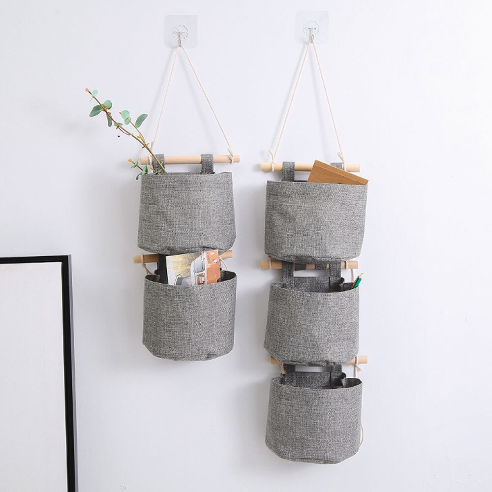 Wall Door Hanging Wardrobe Storage Bag Stackable Organizer Flower Pot Sundries Container Magazine Pockets Bedroom Supplie