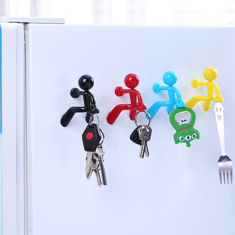 Colgador de llaves magnético de dibujos animados para pared, imán de nevera, almacenamiento sin marcado