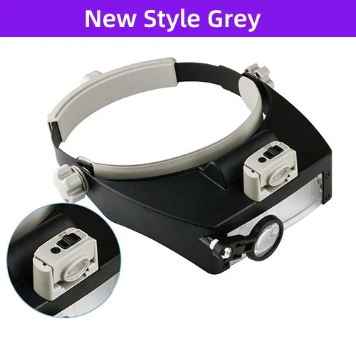 Headband Eyeglass Magnifying Glasses with Led Lights Wearable Magnifier Glass for Read Books Repair Watch Small Objects: green