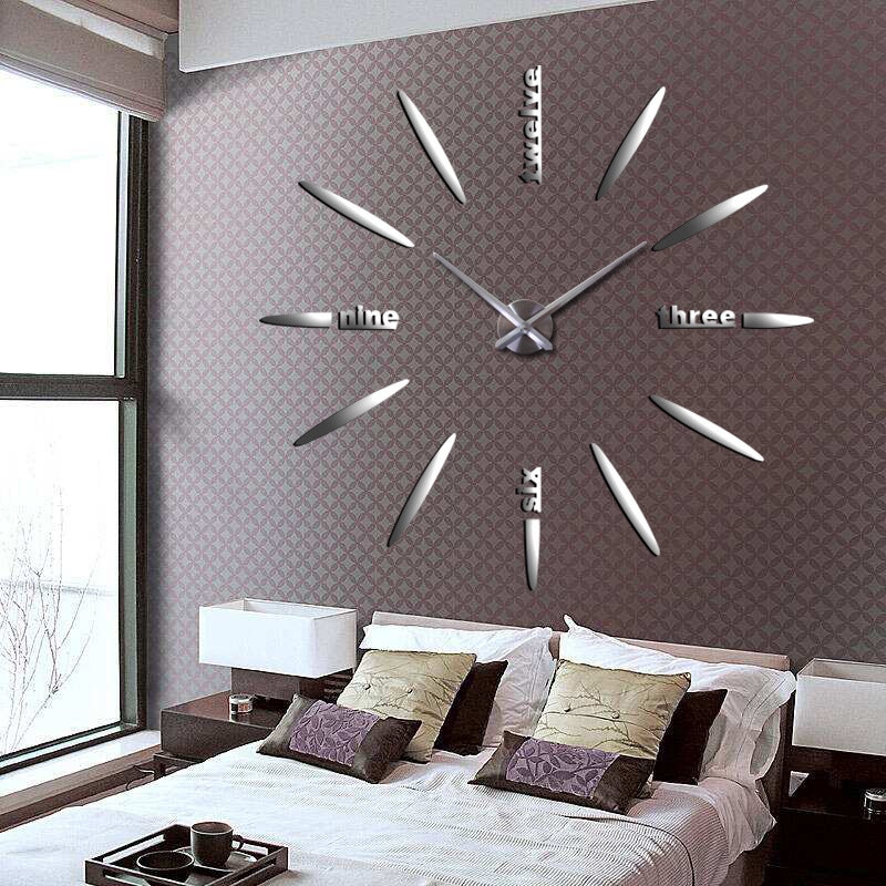 moderne 3D acryl grote spiegel wandklok diy decoratieve quartz horloge klok huis decoratie garage sticker klok