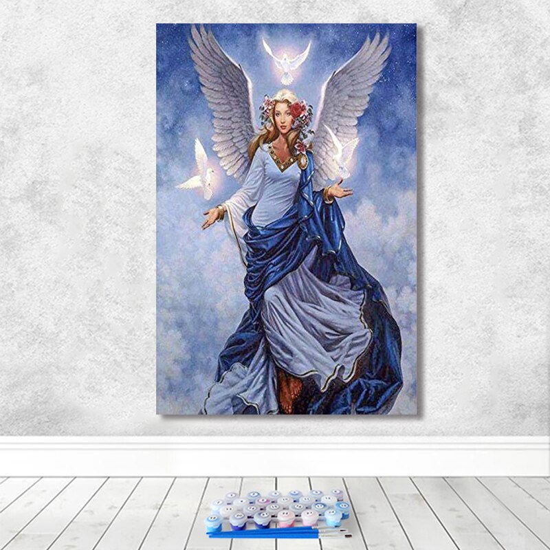 painting by numbers art paint by number Fantasy beautiful wisdom moon goddess home corridor decorative painting: 100473 / 60x90cm No Frame