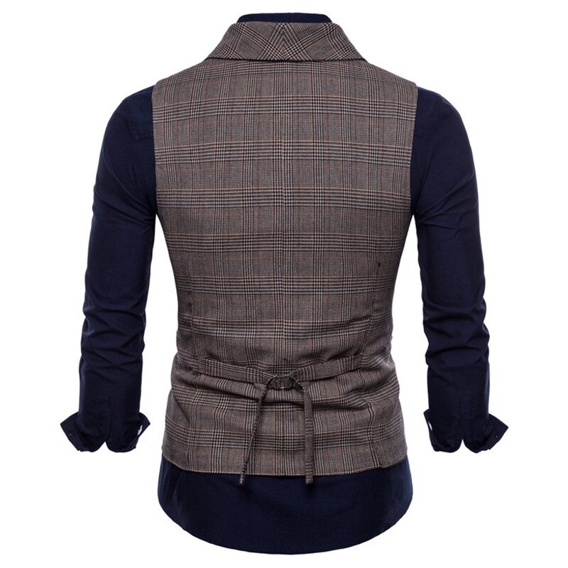 Mærke jakkesæt vest herrejakke ærmeløs mørkegrå/grå/brun vintage tweed vest forår efterår plus størrelse vest