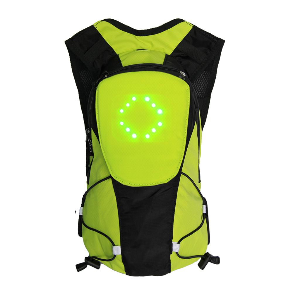 Advarsel led lys vest blinklys rygsæk taske 5l 30 led trådløs fjernbetjening sikkerhed cykling ridning nat sports veste