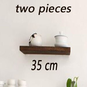 Bamboe wandopbergrek, scheidingswand, woonkamer tv-hangdecoratieframe, slaapkamerwand, massief houten plank, 2- delig: Gecarboniseerde kleur 35cm