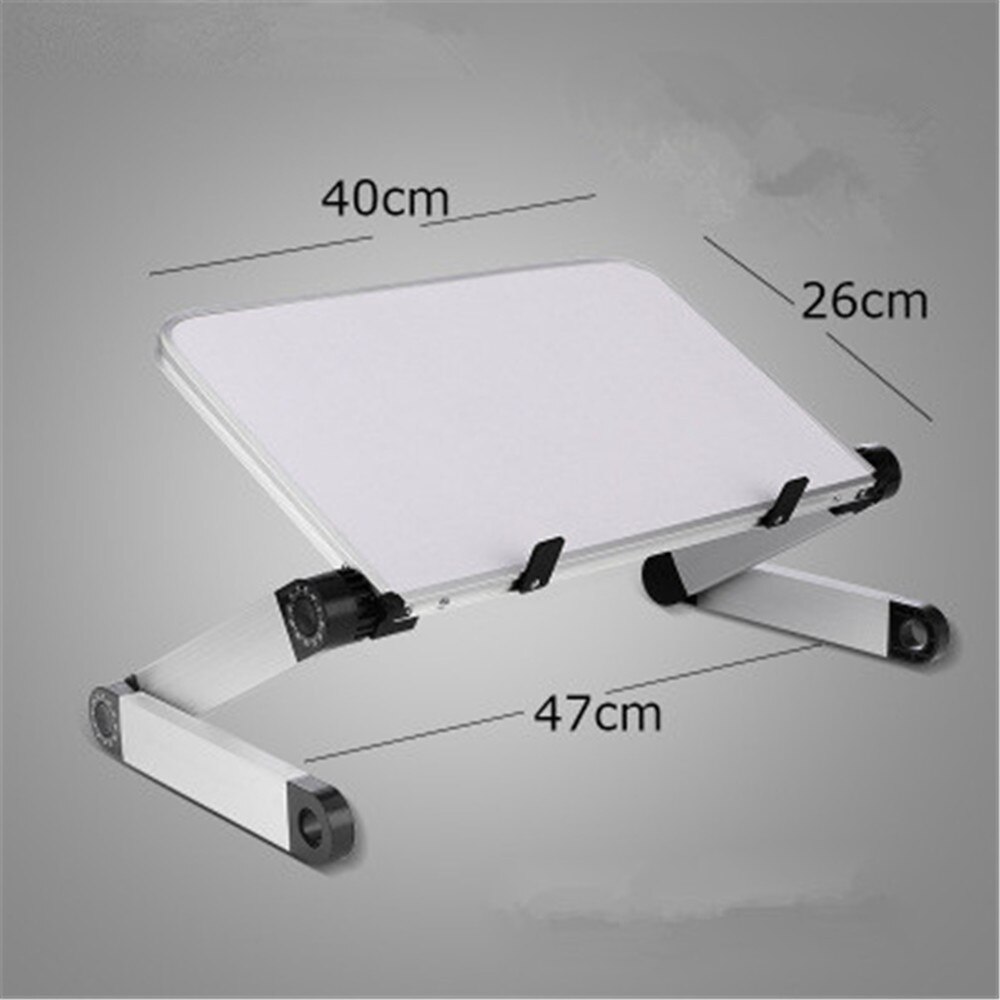 Aluminum Alloy Laptop stand book holder in bed height adjustable folding stand: white 40x26
