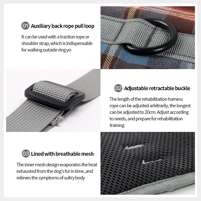 Einstellbare Hund Unterstützung Weste Harness für Zurück Beine für Medium Large Hund Alte Behinderte Joint Verletzungen Arthritis Lähmung Hunde Spaziergang