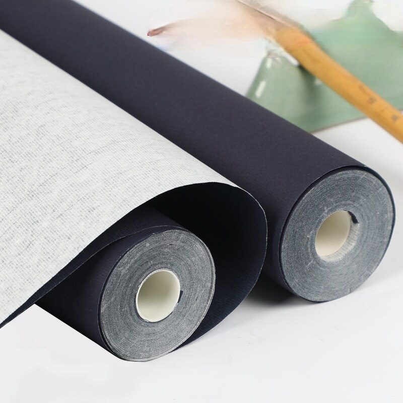 Chinese Rice Paper Calligraphy Writing Painting Half-Ripe Long Roll Xuan Paper Chinese Painting Porcelain Green Xuan Paper