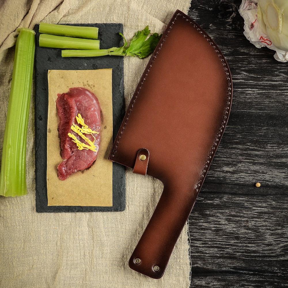 XYj Leather Knife Sheath Boning Chef Butcher Knives Blade Guards Protector With Belt Loop Good for Protect Fixed Blade&amp;Carry Out