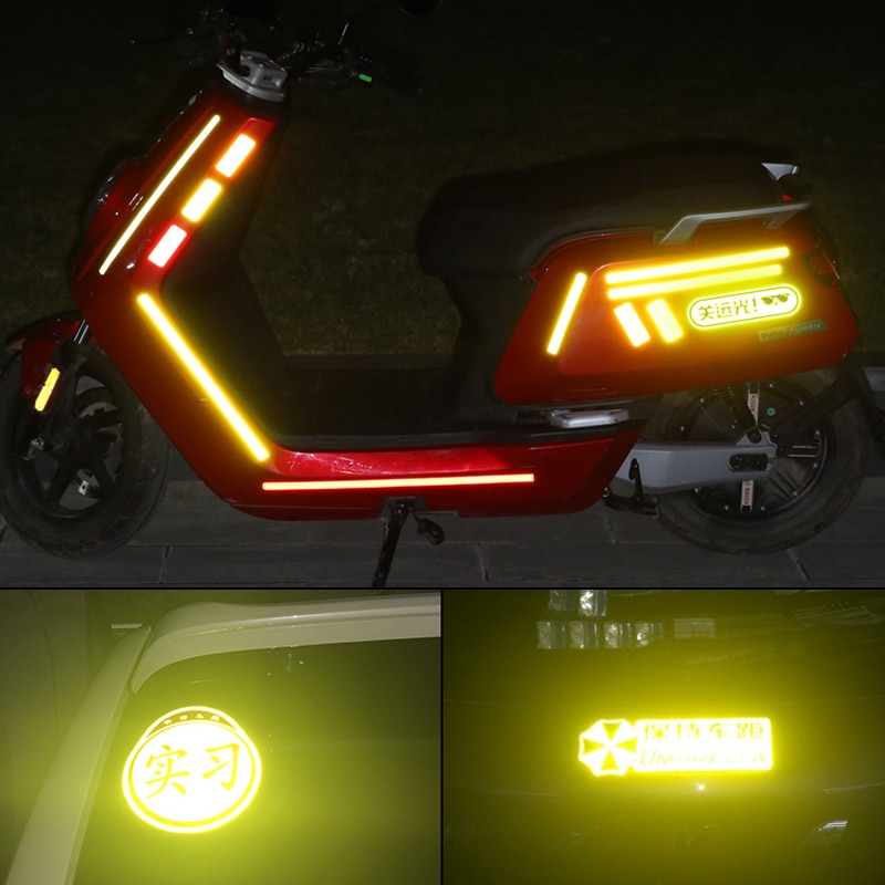 8pcs/set Four-Pointed Stars Decals Reflective Stickers Car Decorations Safety Warning Reflective Tapes Made with 3M