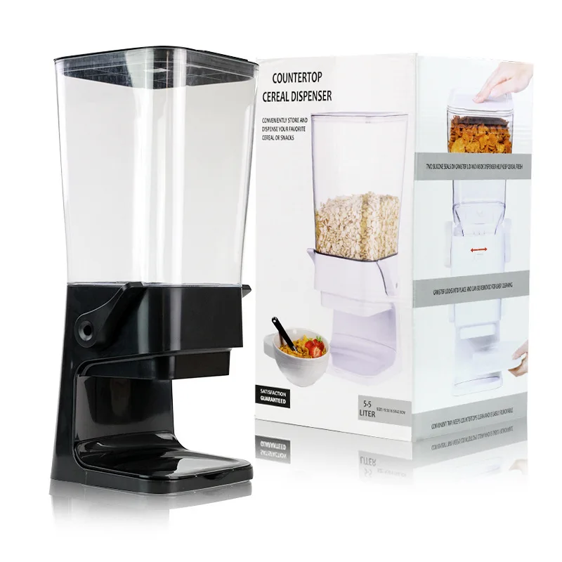 Kjøkkenoppbevaring frokostblanding maskin forseglet krukke korn tørr frukt snacksbeholder plastmateriale hjem organisering bin beholder