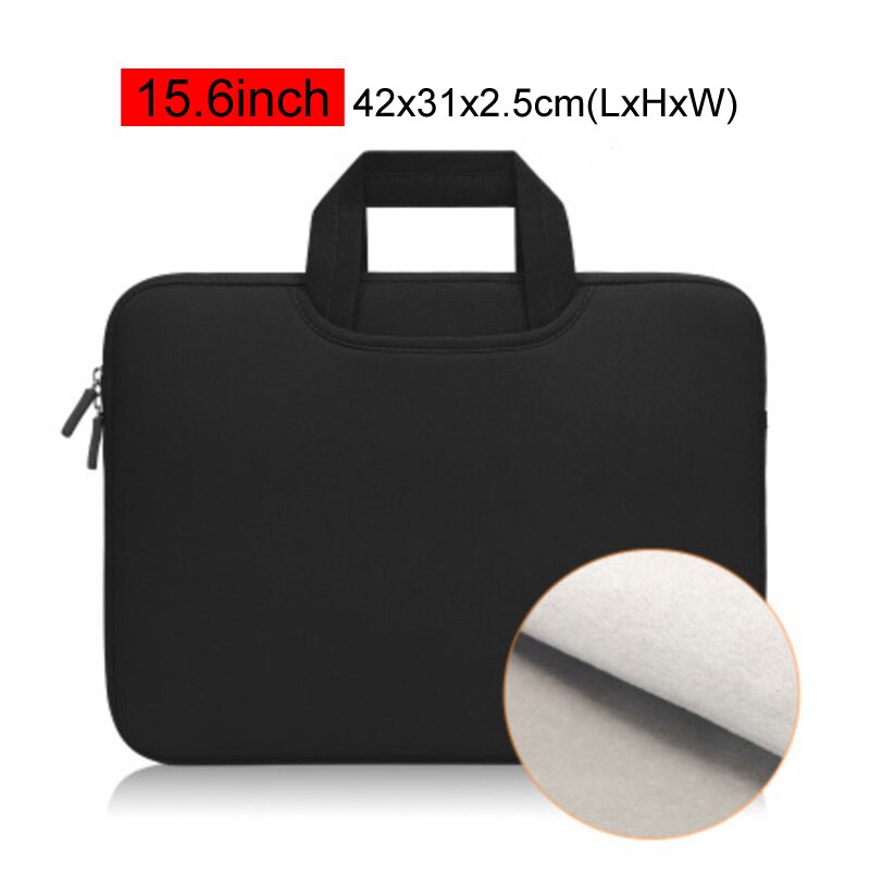 Portable Laptop Bag 11 13 14 15.6 inch Ultrabook Macbook Handbag Business Office Briefcase Notebook Ducuments Case Bags XA63C: Black 15.6in