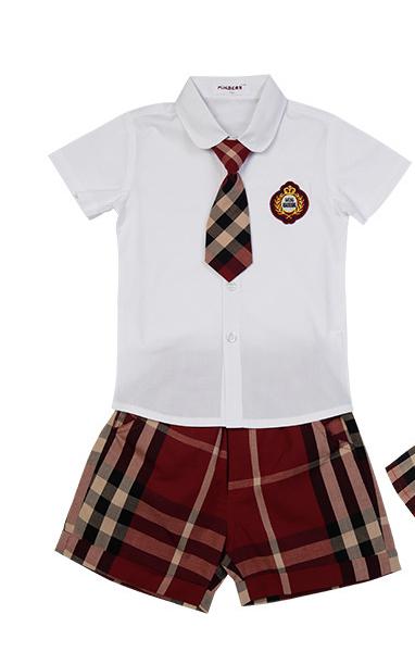 freundlicher Koreanische Schuluniform Für Primäbetreffend Kindergarten Jungen Girlsshort Hülse Shirt verrotten Karierten Felsen Kleiden Satz Chor Kostümich: Jungen einstellen / 150cm Höhe