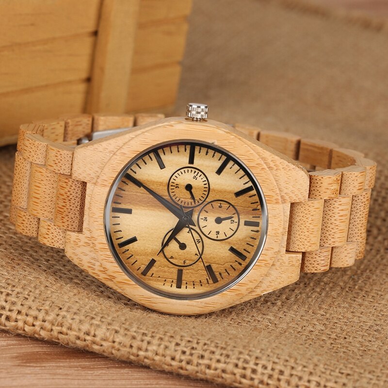 Montre en bois Ultra-léger Couple montres hommes horloge mâle plein bambou bois Bracelet Quartz Souvenir pour homme femmes luxe reloj