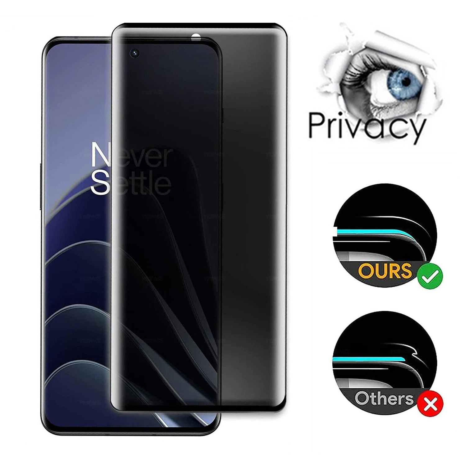 3d böjt integritetsskyddande härdat glas 7 honor 30 50 60 70 80 se 90 magic 3 4 5 6 pro lite ultimate skärmskydd