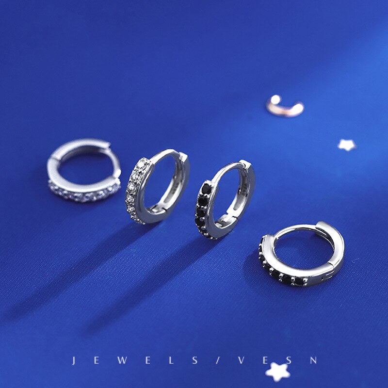 Reeti 925 Sterling Zilveren Ronde Oorringen Voor Vrouwen Shiny Cz Zilveren Sieraden