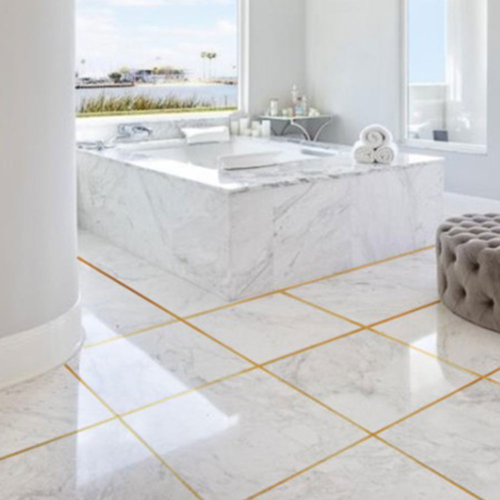 Guld, sølv søm linje flise selvklæbende hjem vandtæt gulv klistermærke badeværelse indretning vandtæt 0.5cm / 1cm