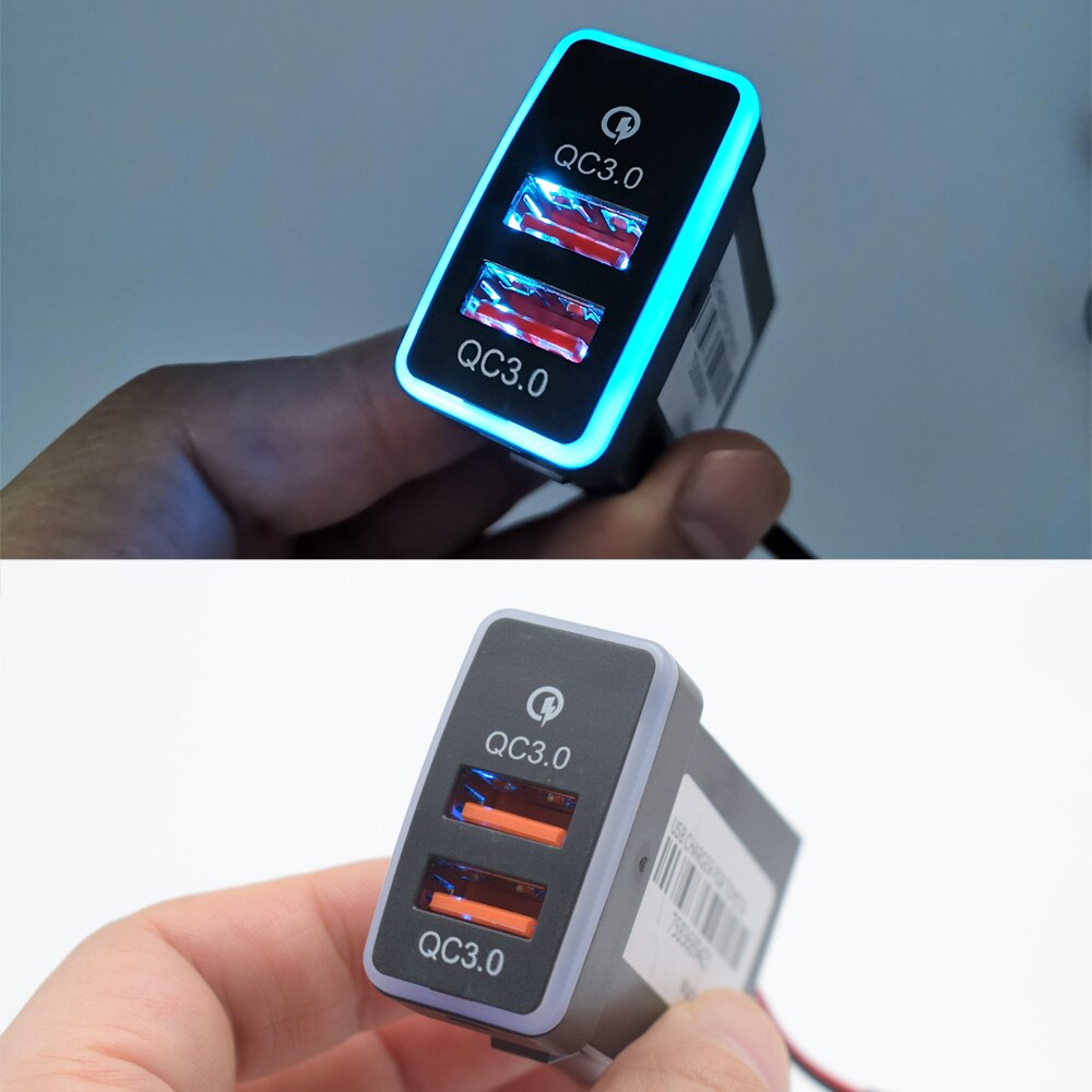 Xcgaoon QC3.0 Snel Opladen 2 Usb Autolader Dubbele Usb Telefoon Pda Dvr Adapter Plug & Play Kabel Voor Toyota
