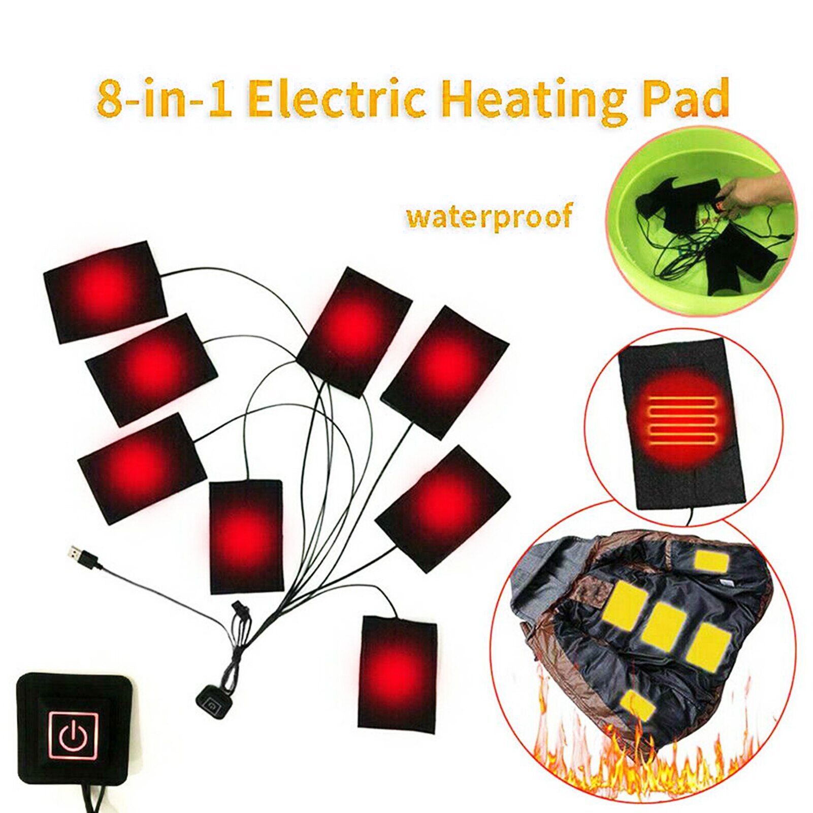 Safe USB Electric Heated Jacket Heating Pad Outdoor Themal Warm Winter Heating Vest Pads For DIY Heated Clothing
