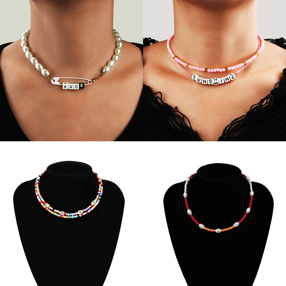 National stil boutique legering shell perle vedhæng halskæde med feminin temperament perle kort enkel halskæde